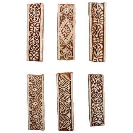 Set of 6 Piece New Mix Wooden Printing Block